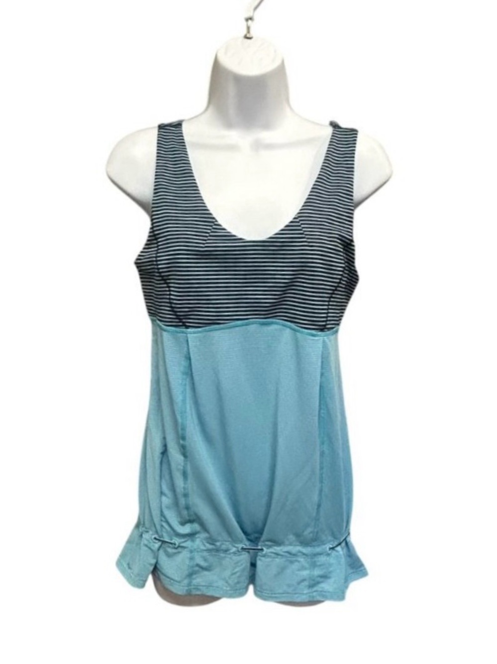 Lululemon Hustle & Bustle Tank Heathered Blue Moon Stripe Size M